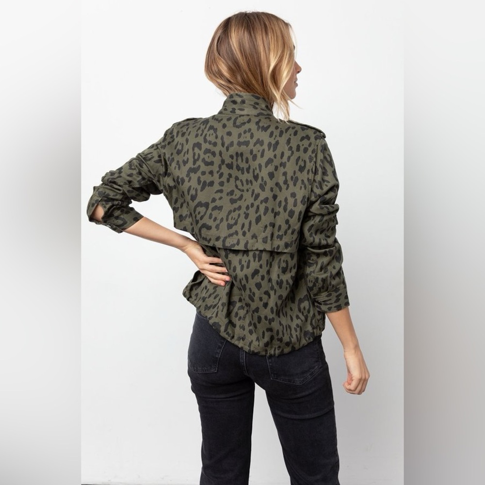 Rails Collins Leopard Print Linen Blend Jacket Size Small - Picture 2 of 9